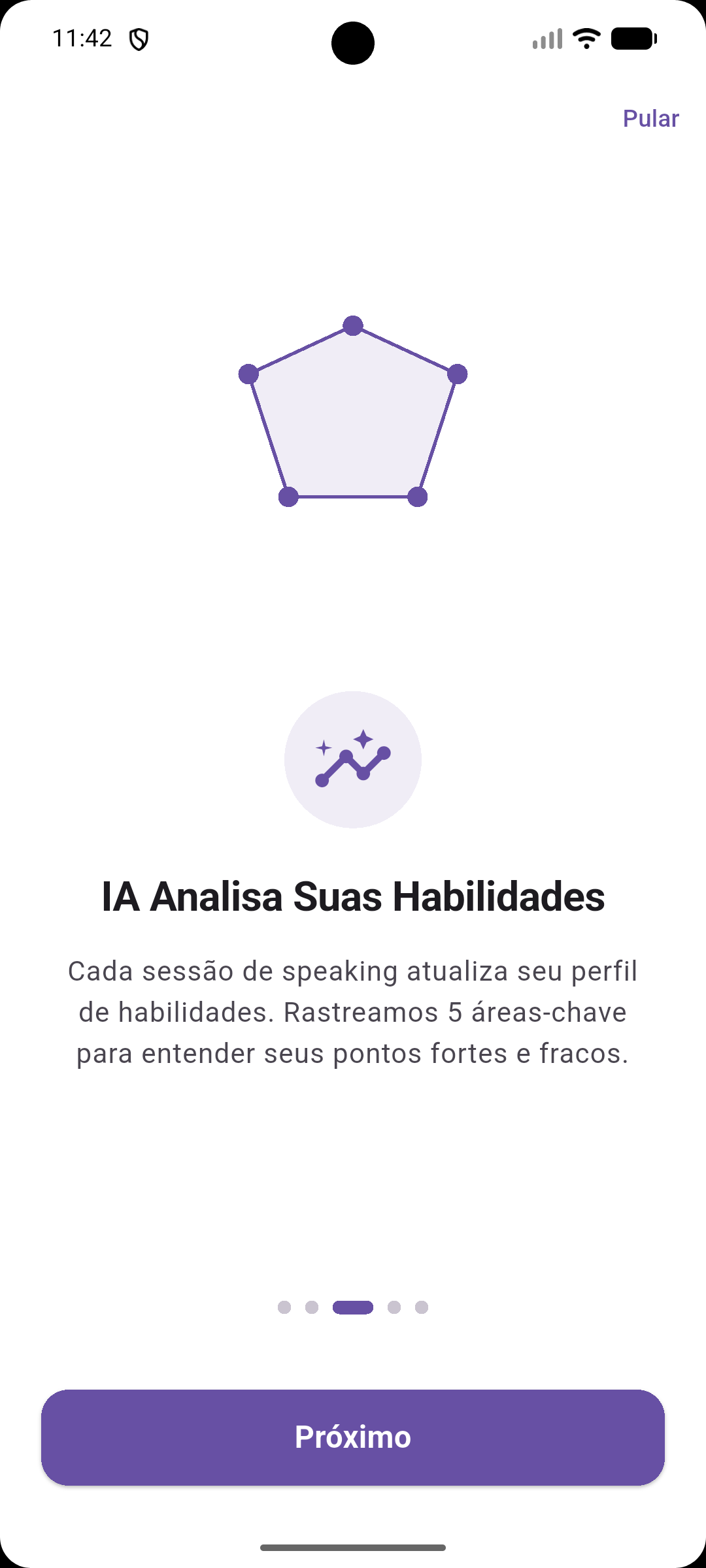 Escolha de nível no onboarding